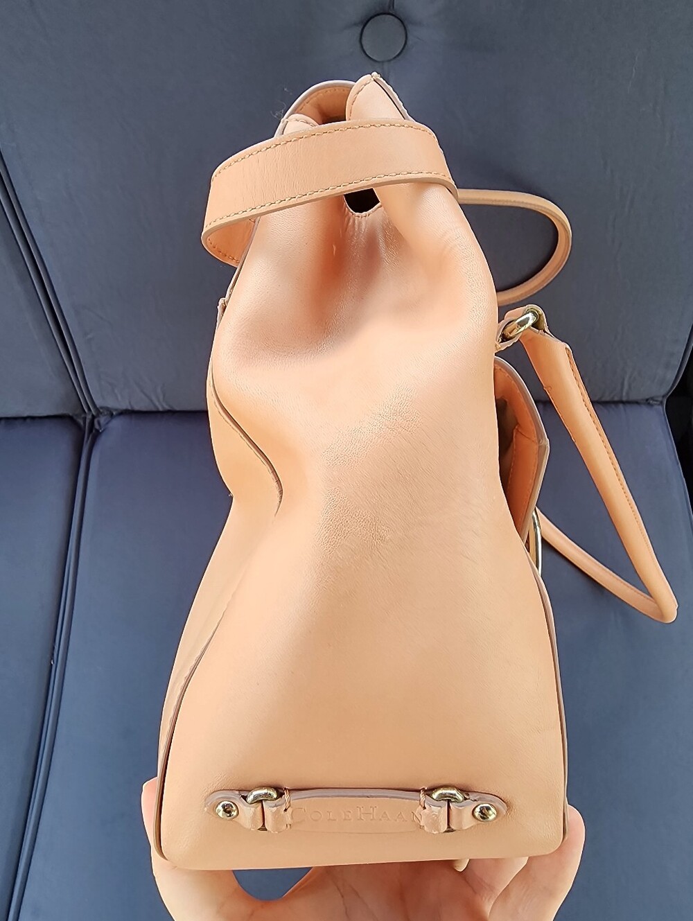 Cole Haan Blush Pink Leather Shoulder Bag with Buckle Accents - Picture 10 of 15